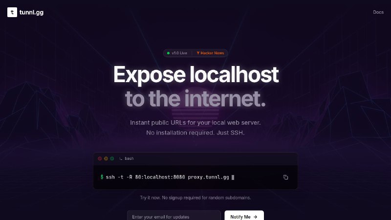 tunnl.gg | Expose localhost to the internet