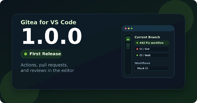 Gitea for VS Code 1.0.0 is released
