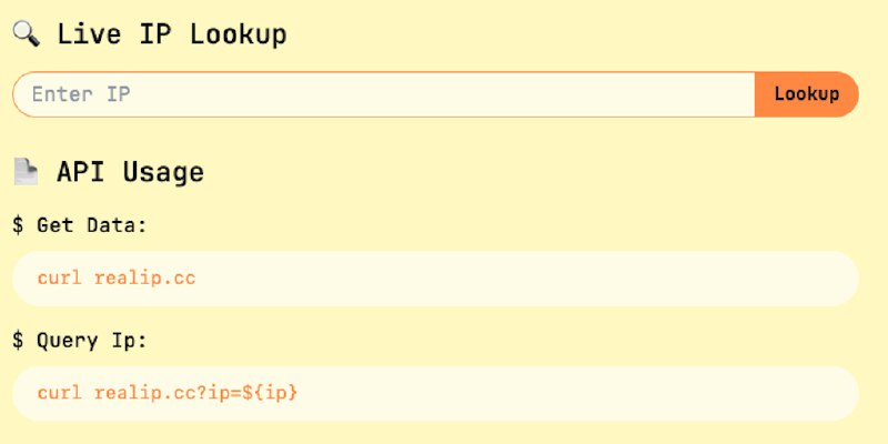 Realip.cc: Quick ip lookup tool | Product Hunt