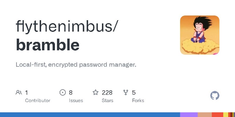 GitHub - flythenimbus/bramble: Local-first, encrypted password manager.